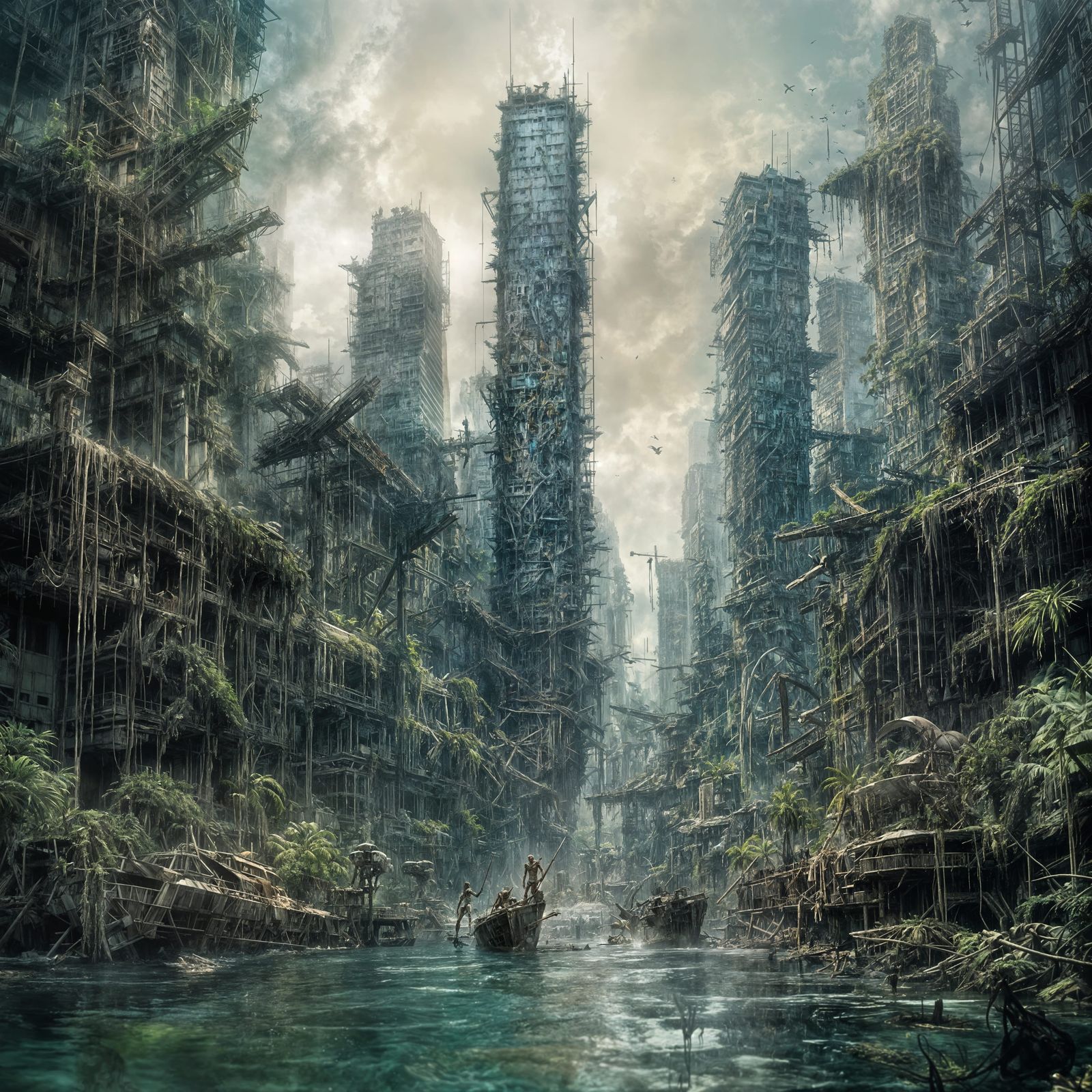 Jungle Skyscrapers: Fantasy Splash Art