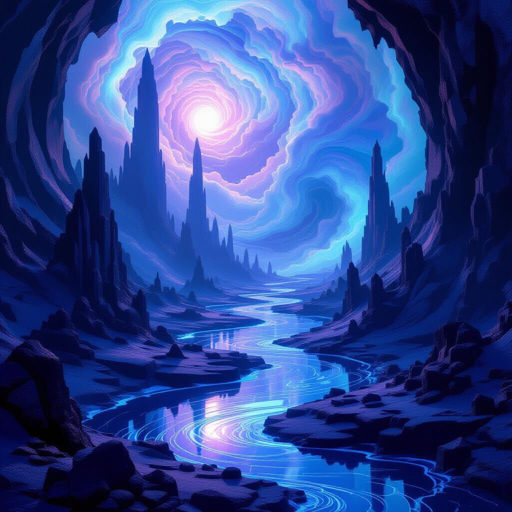 Surreal Dreamscape With Impossible Architecture In Ethereal ...