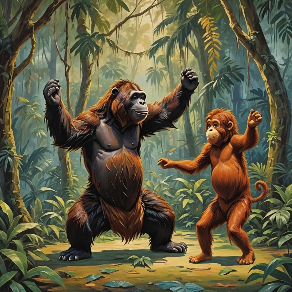 Baloo the Bear Disguised as an Orangutan dancing with ''King...