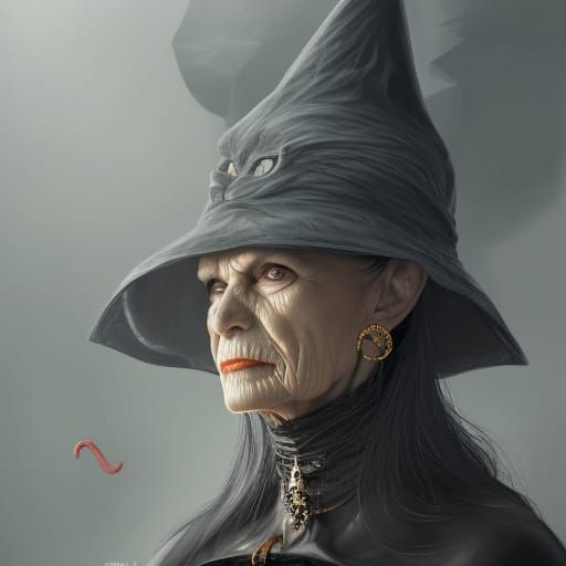 Evil Witch Portrait in Hyperdetailed Digital Art