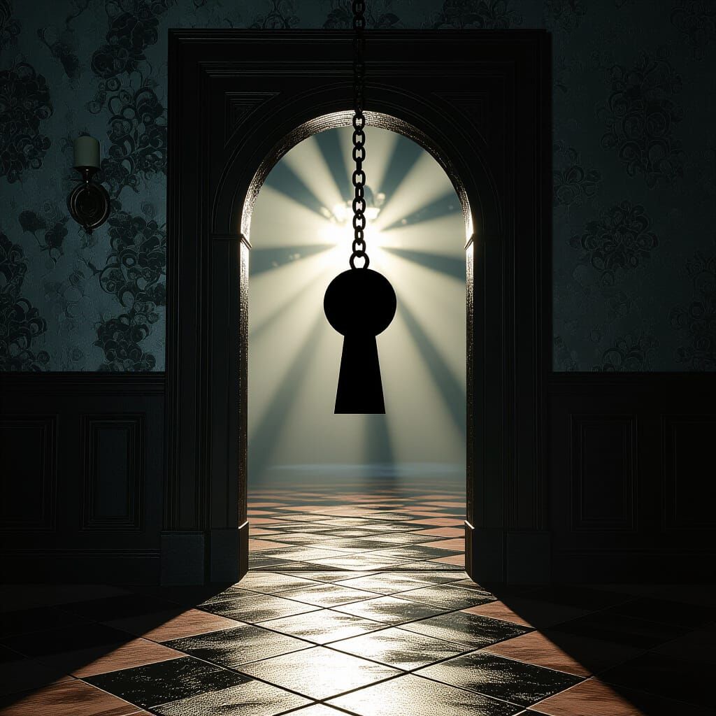 Intriguing Keyhole View with Cinematic Lighting