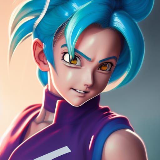 Hyperdetailed Portrait of Bulma in Art Nouveau Style