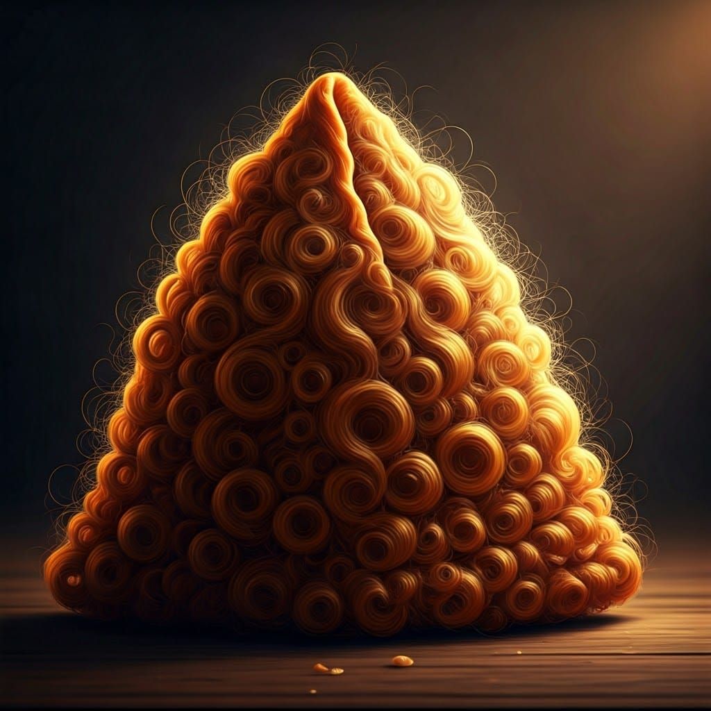 Hairy Samosa in Surrealist Dark Fantasy Style