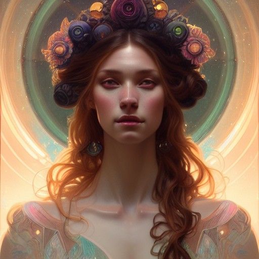 Goddess Portrait in Auroracore Style