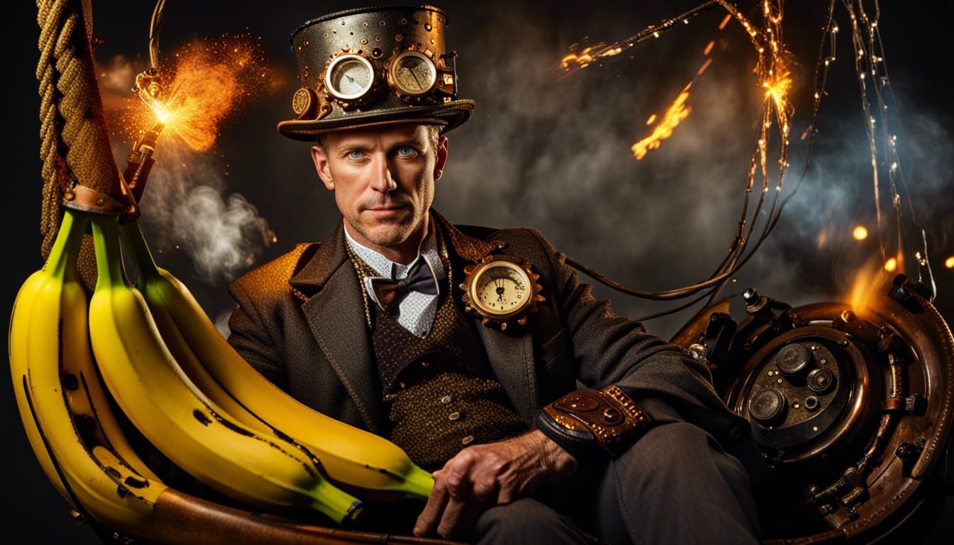 Steampunk Portrait with Explosions of Color