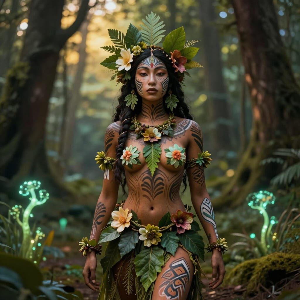 Mystical Forest Figure in Painterly Style