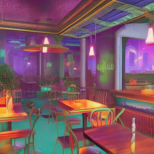 Cafe vaporwave aesthetic