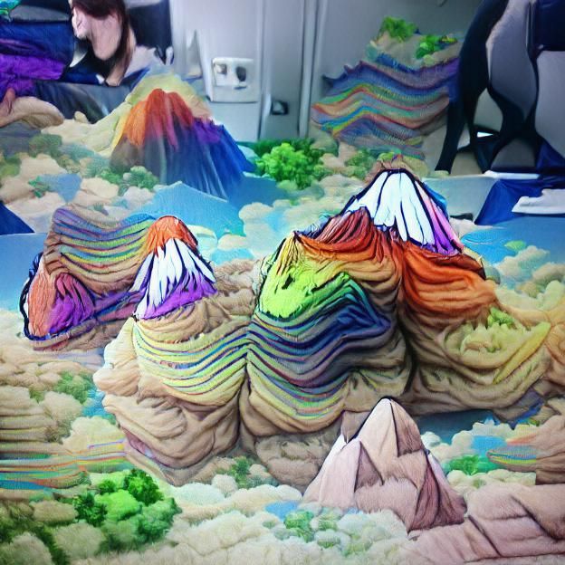 Rainbow Anime Mountain Landscape