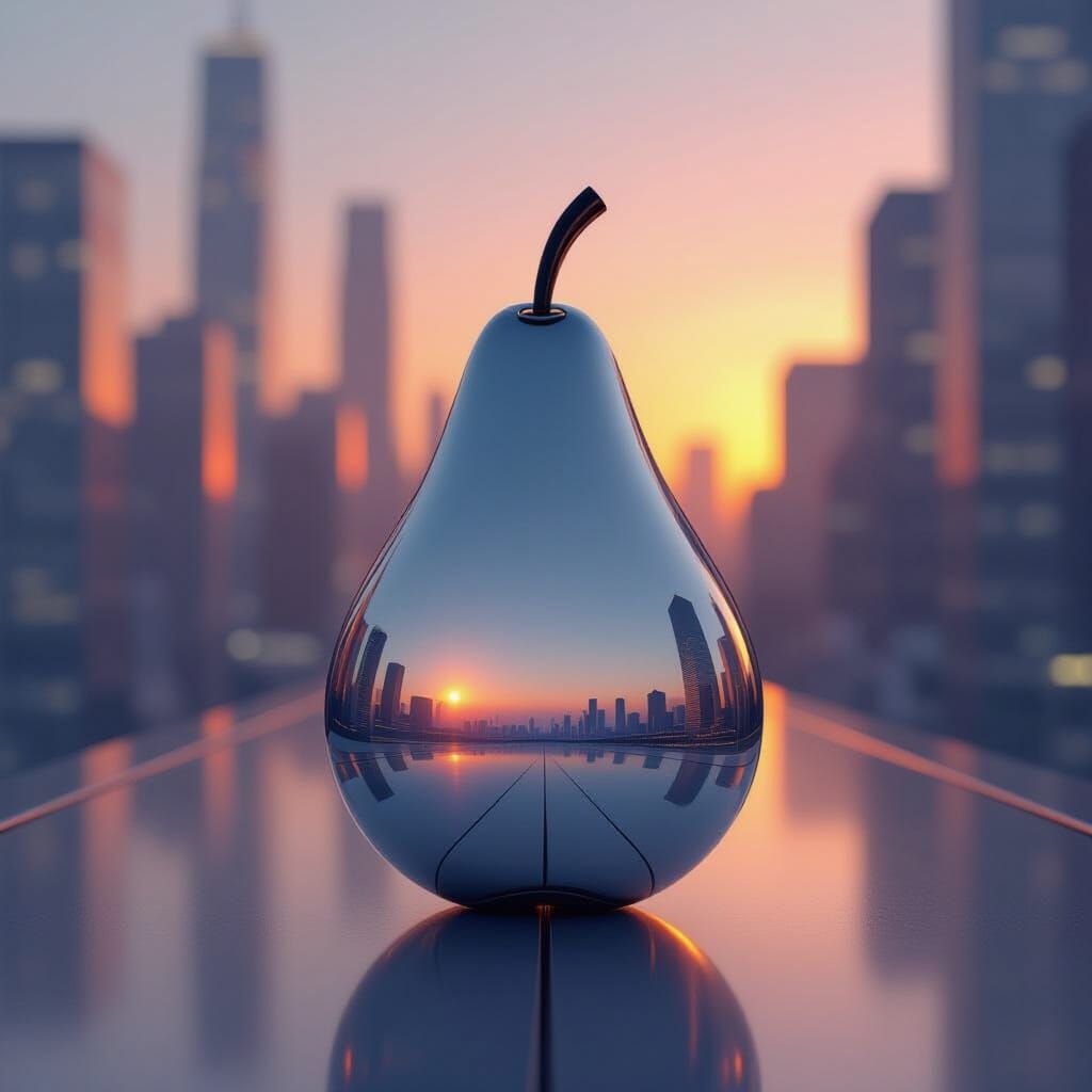 Pear-Shaped iPhone with Sleek Metallic Design