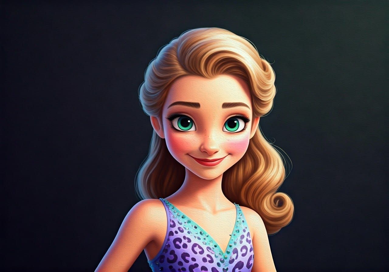 Impasto Disney-Inspired Ice Skater Captivates with Vibrant S...