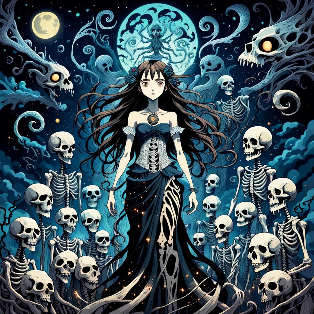 Mystical Anime Goddess in Ghibli-Dali Style