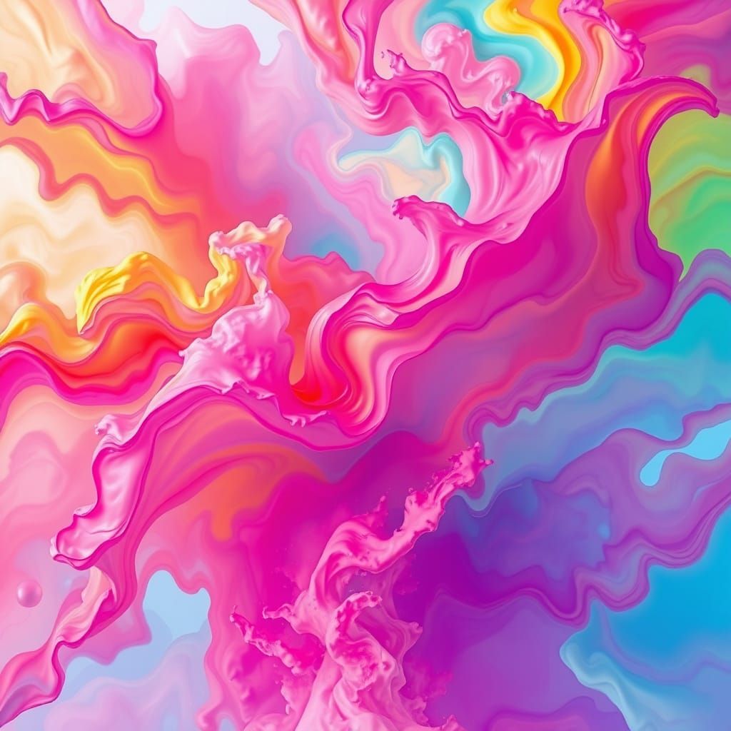 Abstract Rainbow Colors Swirling Like Liquid Light