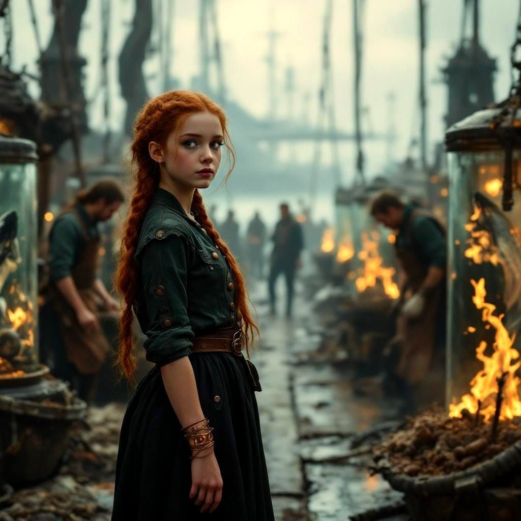 Victorian Girl in Steampunk Whaling Station