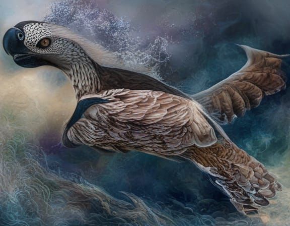 Australian Wedge-Tailed Eagle with Fractal Zentangle Element...