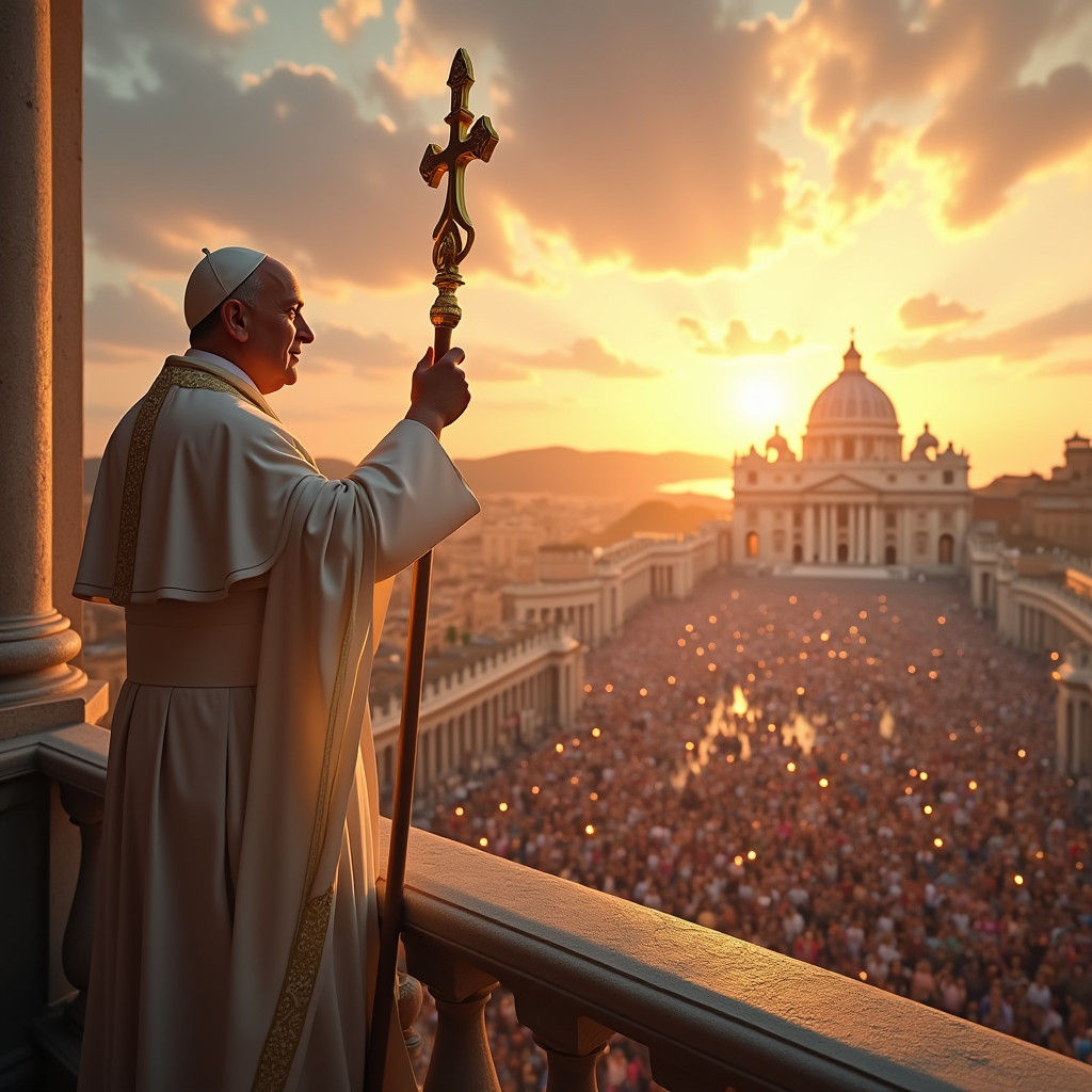 Pope Blessing Crowd in St. Peter's Square