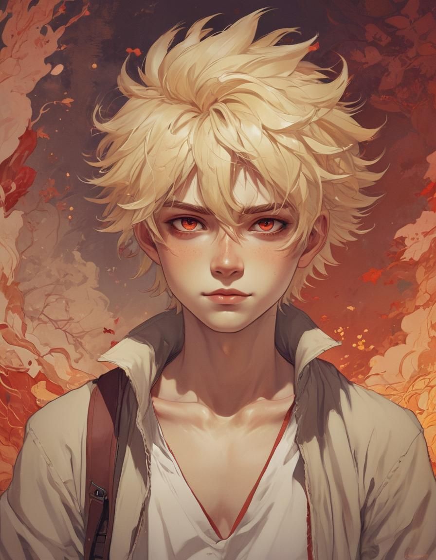 Animecore Portrait of Boy with Blond Hair