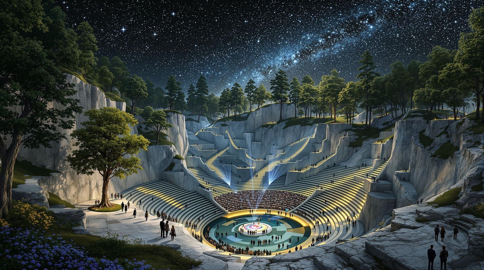 Klimt-Inspired Sci-Fi Concert Under the Stars