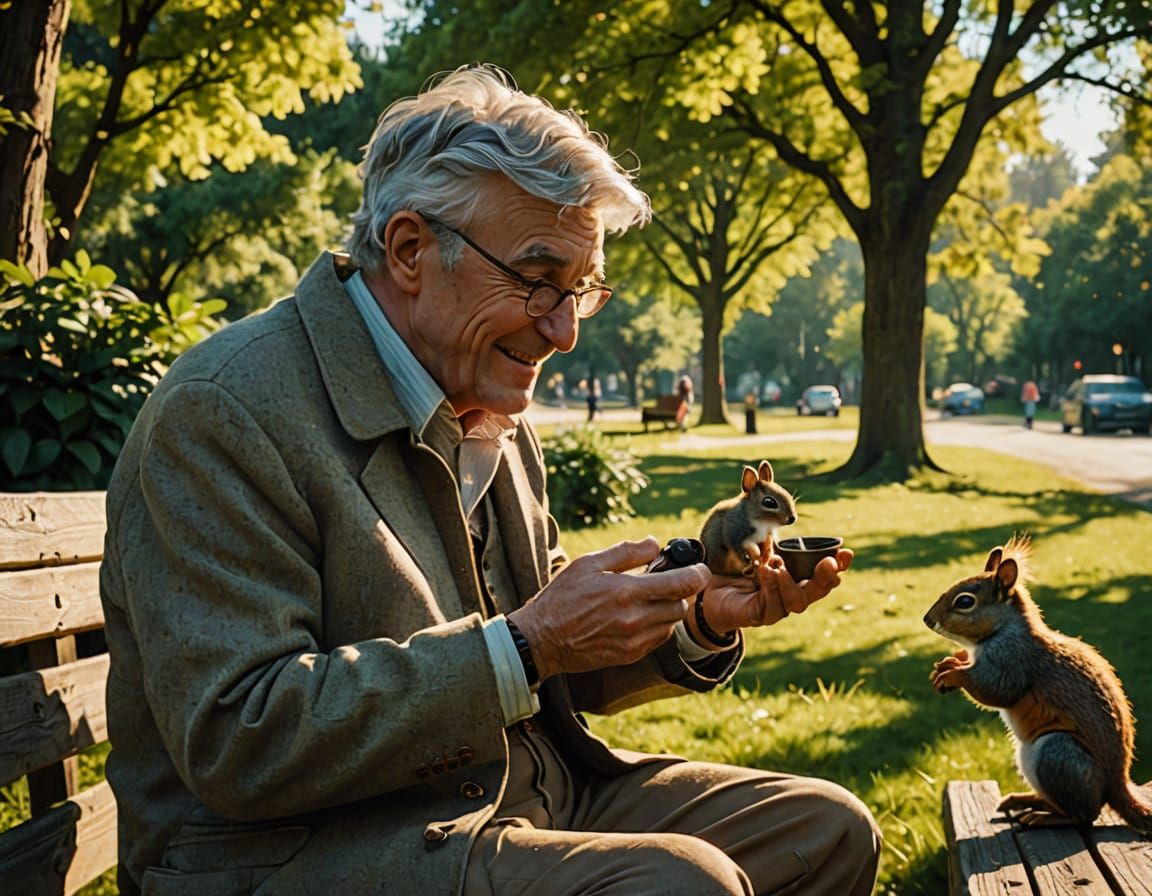 Warm Gentleman Surrounded by Nature