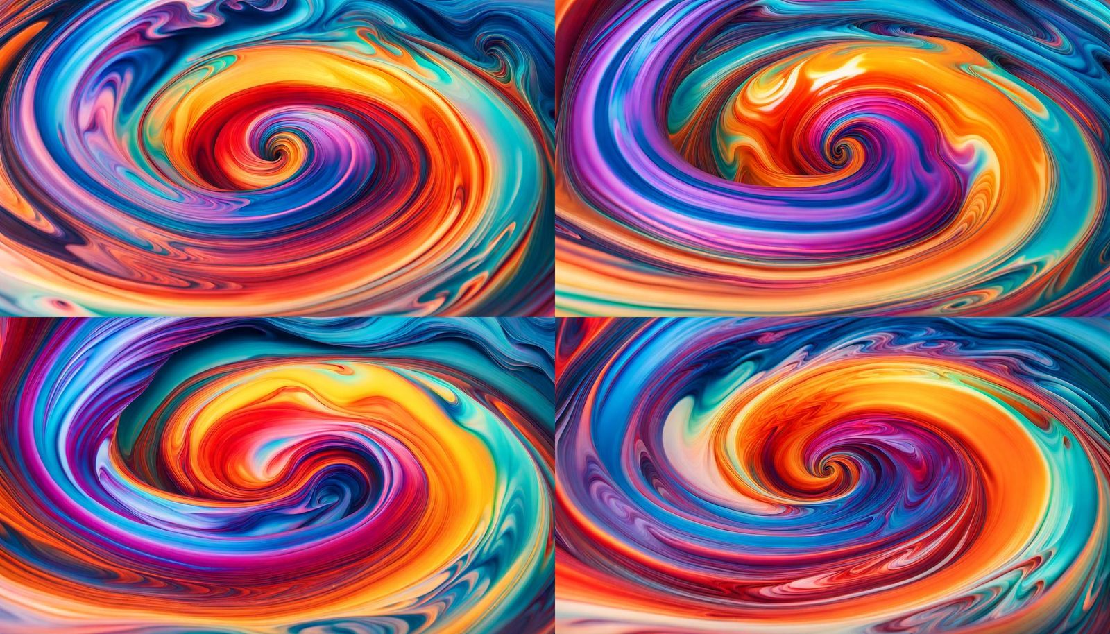 Macro View of Spiraling Magnetic Waves in Oil Paint