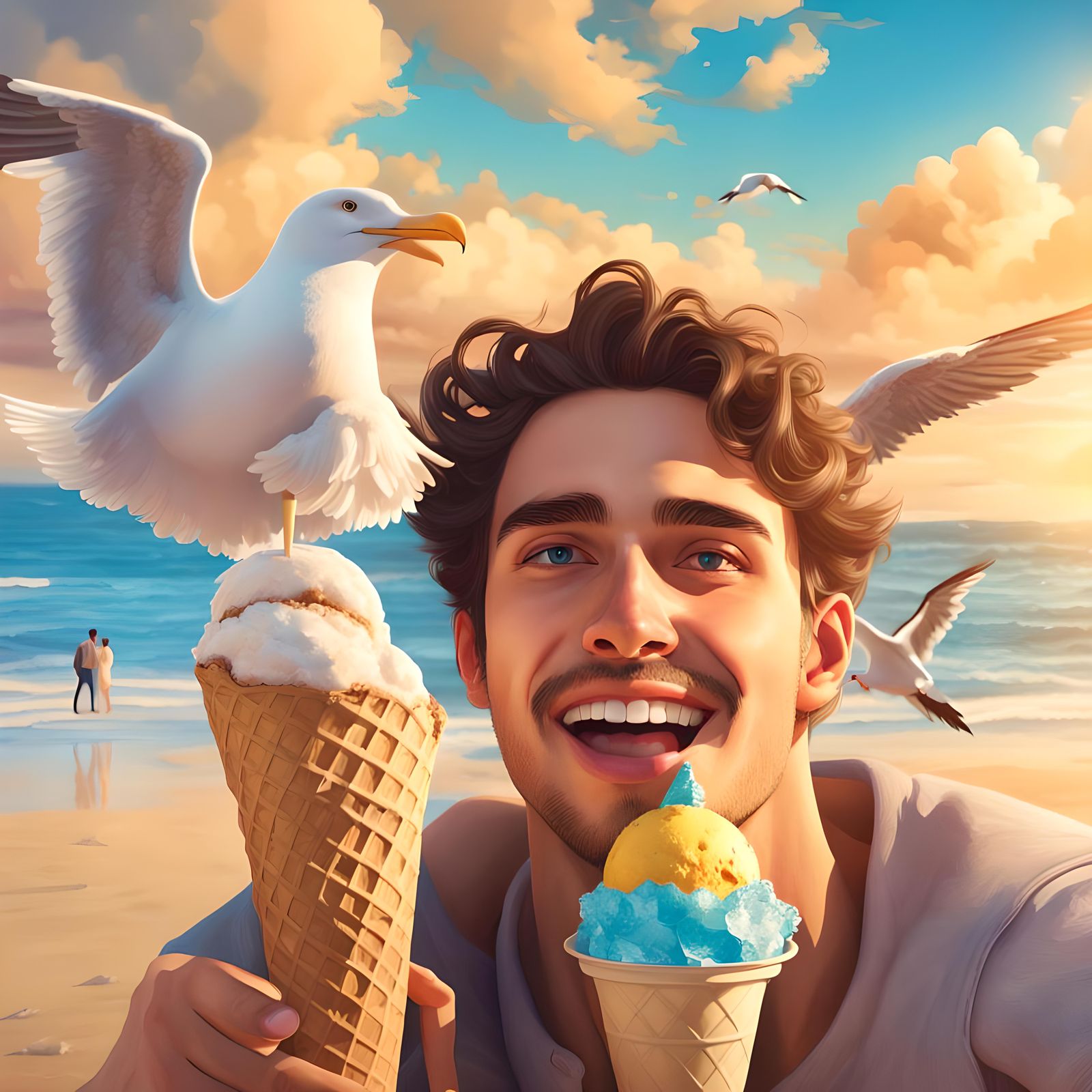 Playful Dog Photobombs Couple in Park