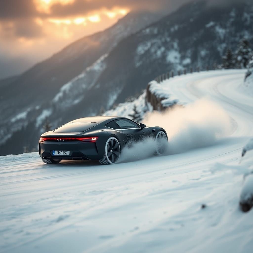 Peugeot 304 Coupé Concept Drifting in Snow