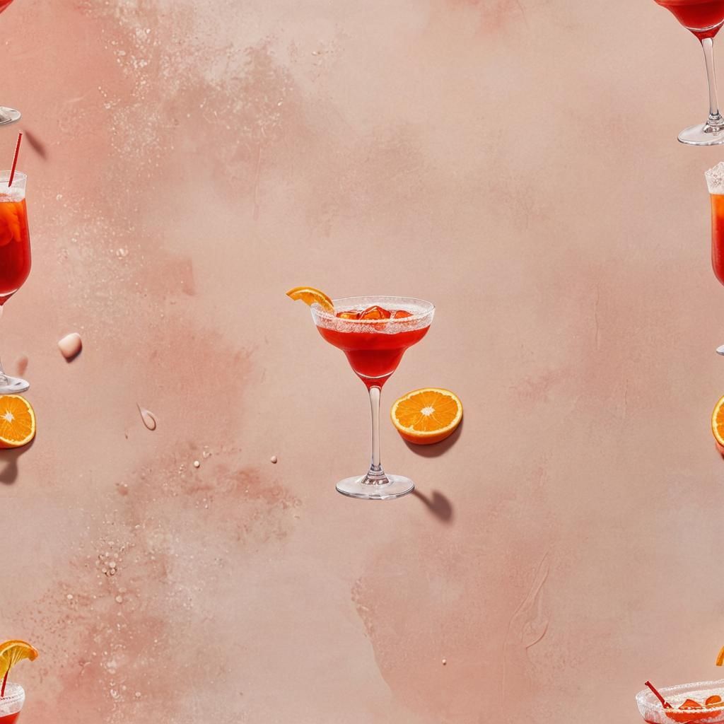 Vibrant Red Cocktails in Fantasy Concept Art Style