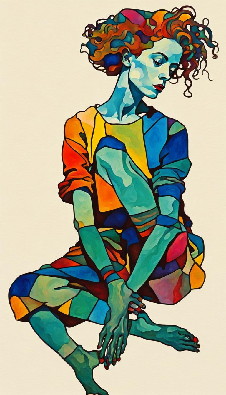 Psychedelic Silhouette in Expressionist Style