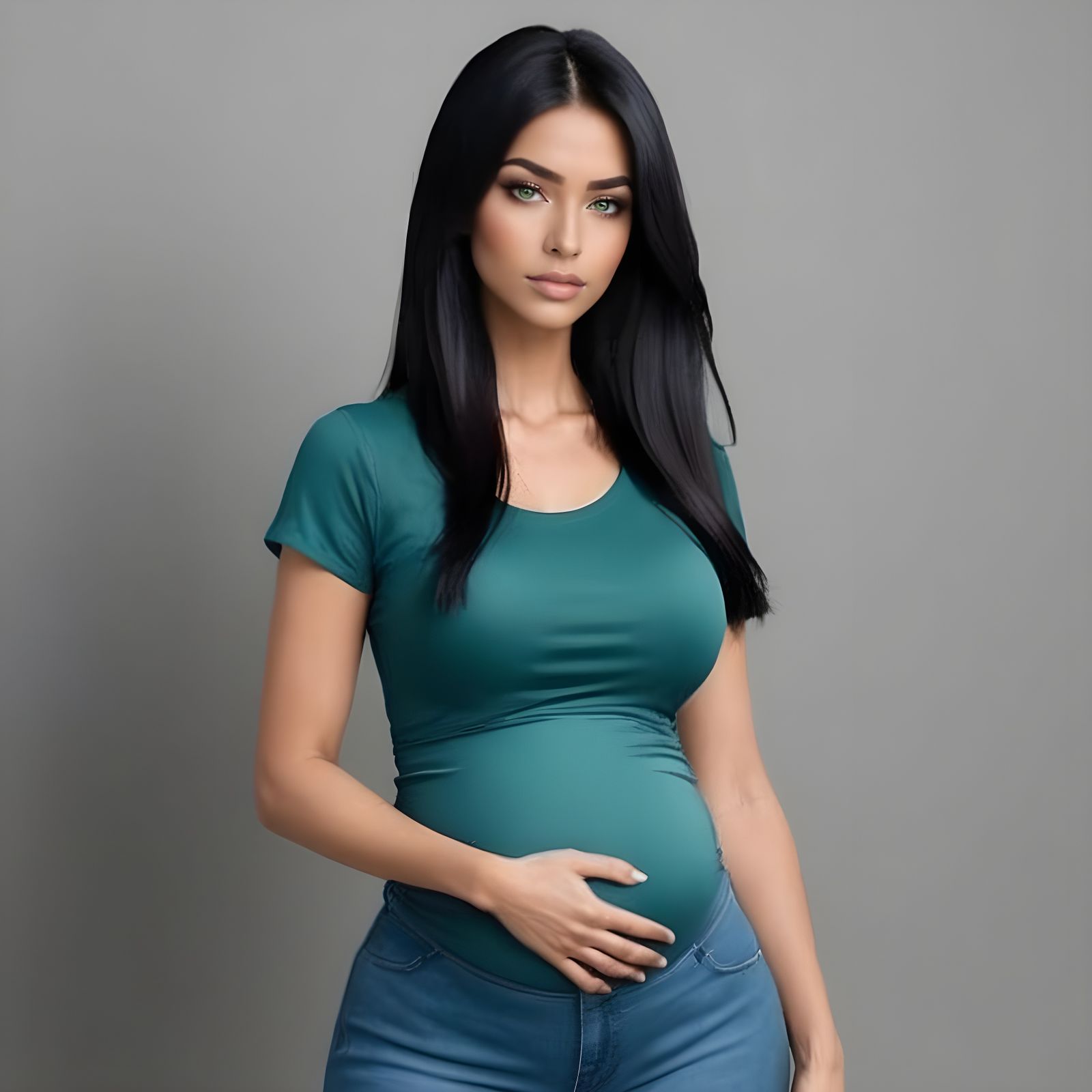 Young Latina Woman Portrait on White Background