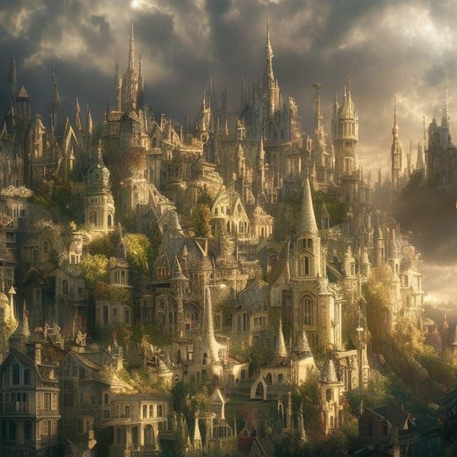 Surreal Fairy Town: Epic Digital Matte Painting
