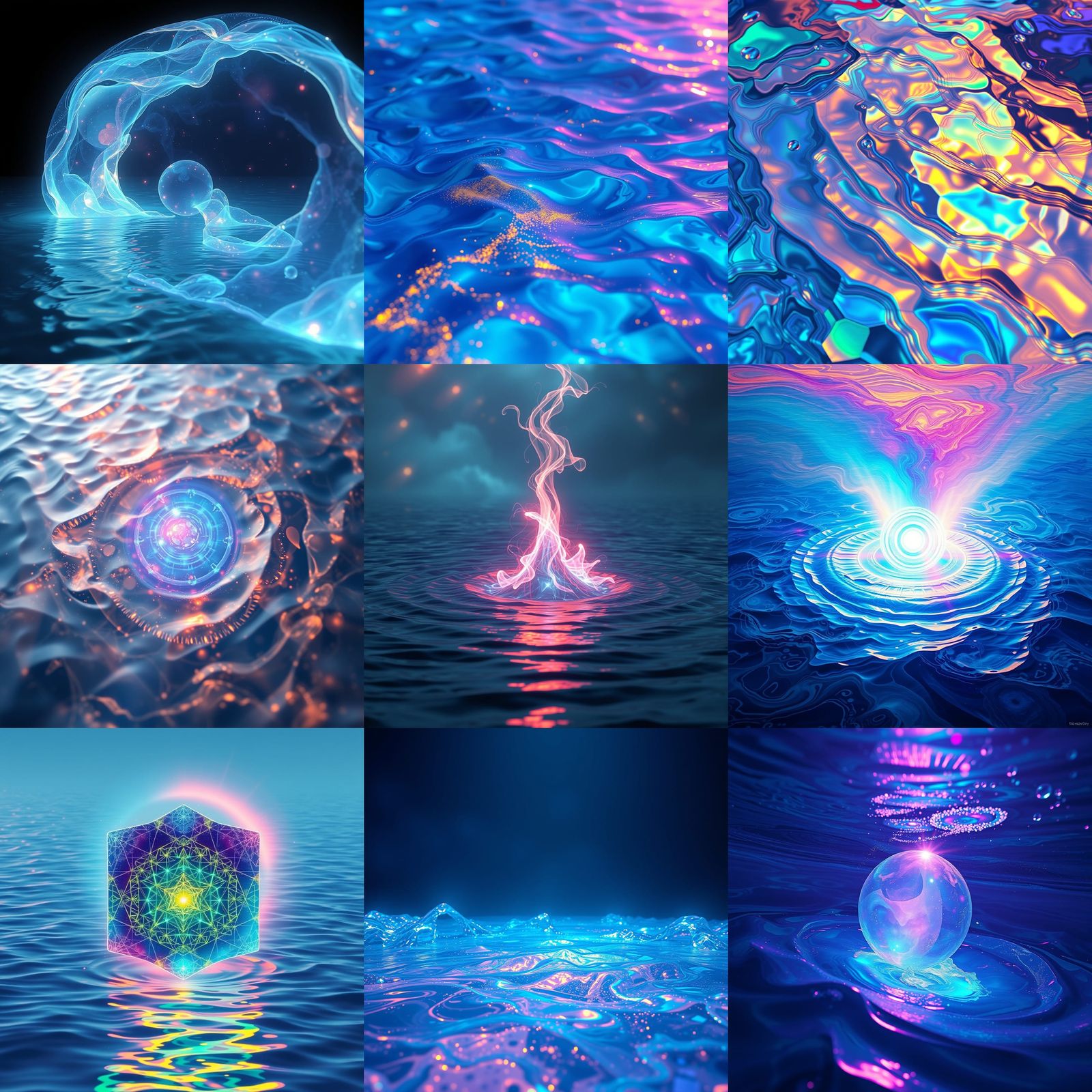 Holographic Water Textures in Detailed Matte Painting