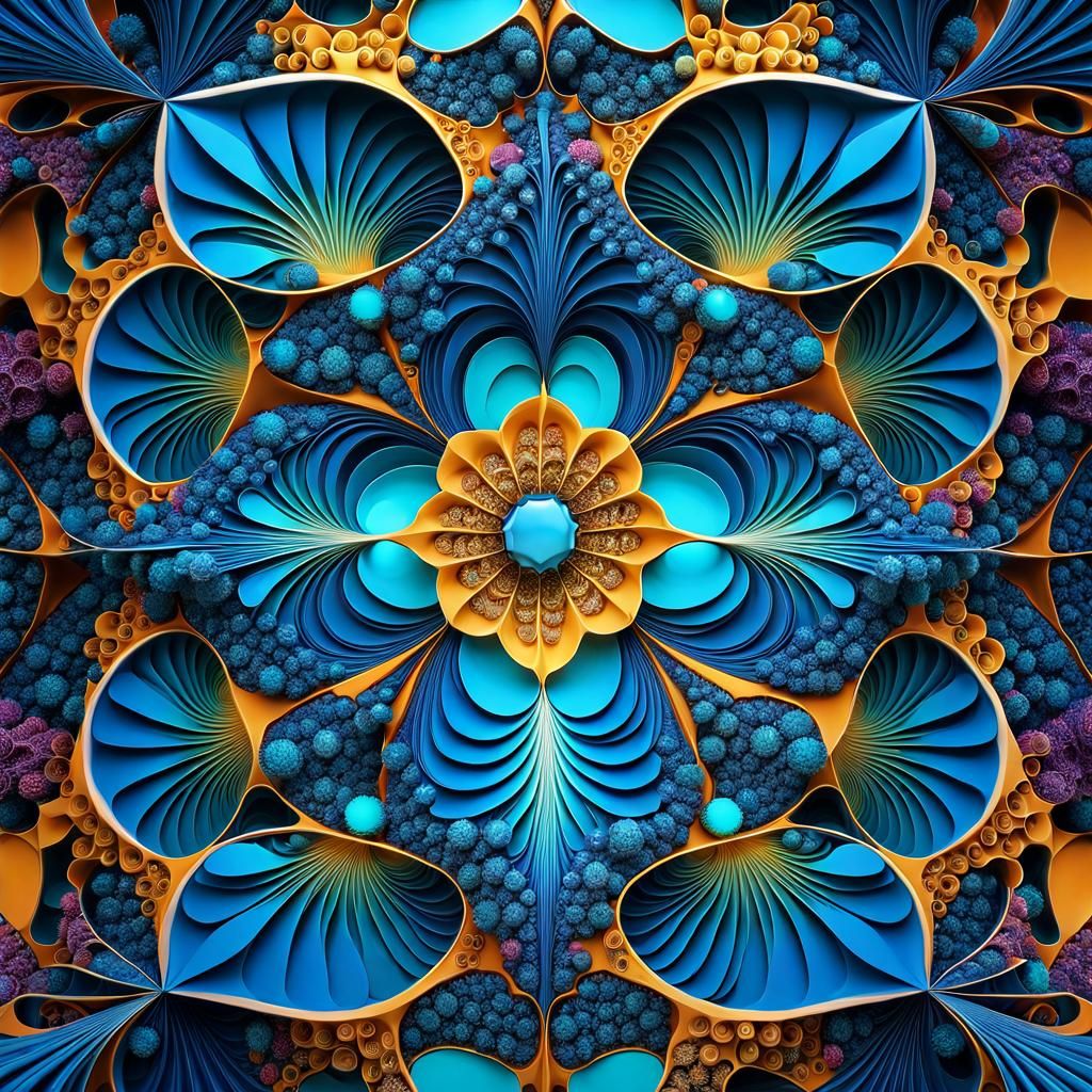 Surreal 3D Fractal Landscape in Psychedelic Colors