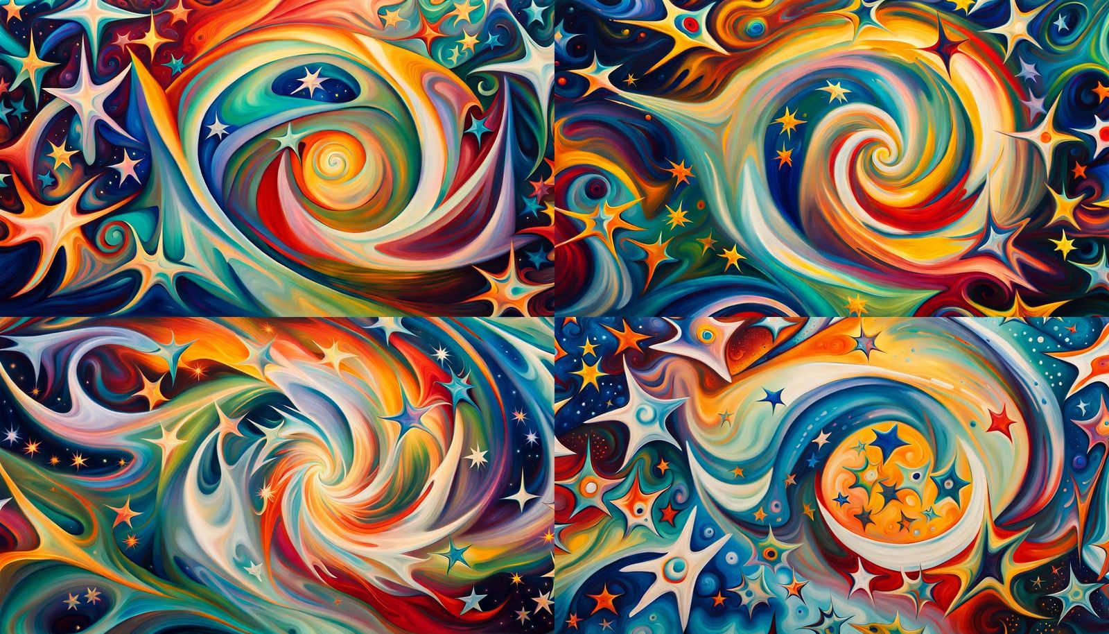 Iridescent Star Cluster Formation in Abstract Expressionism