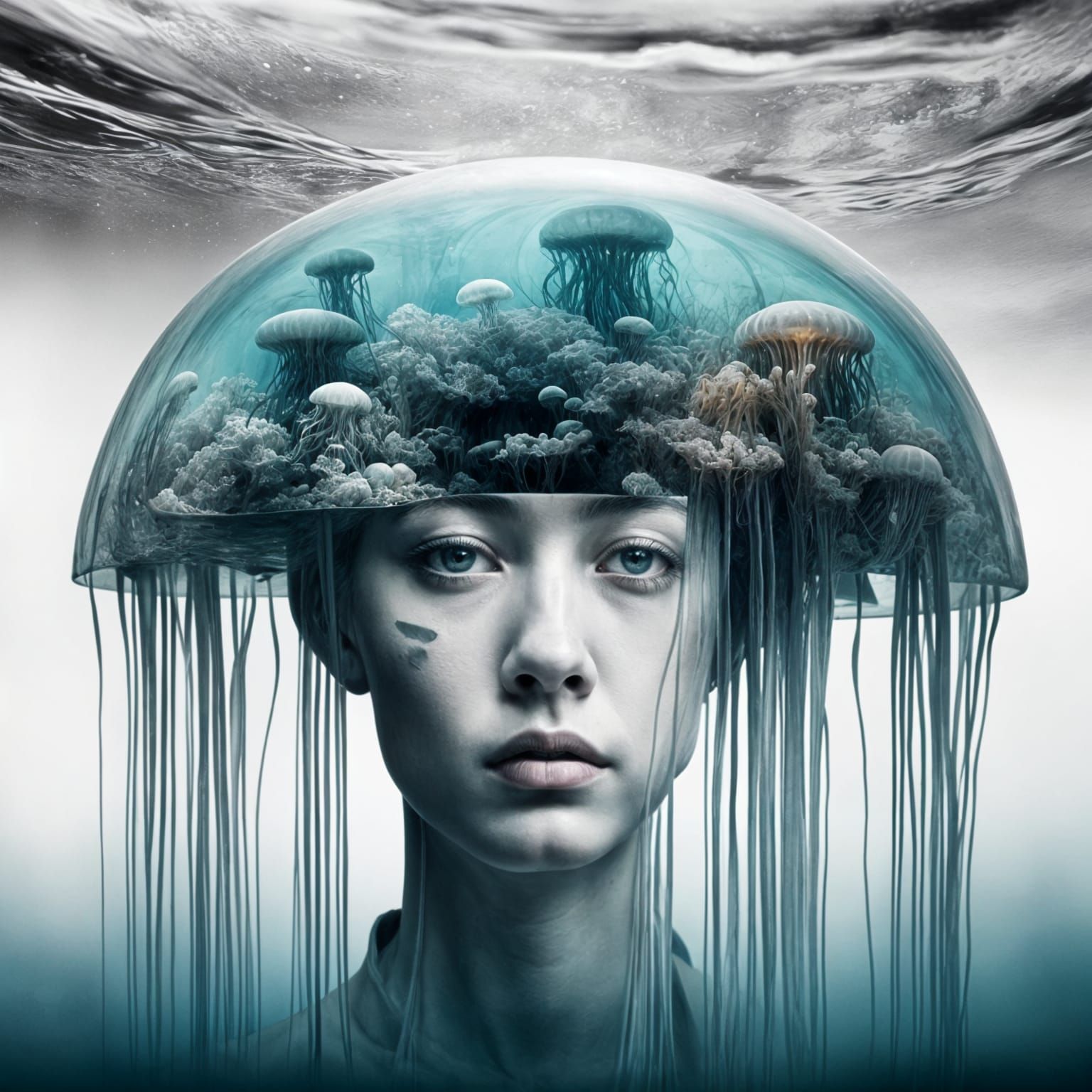 Surreal Underwater Hybrid in Distorted Reality