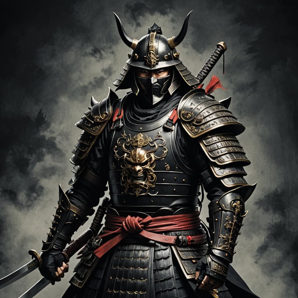 Dark Armored Samurai Warrior