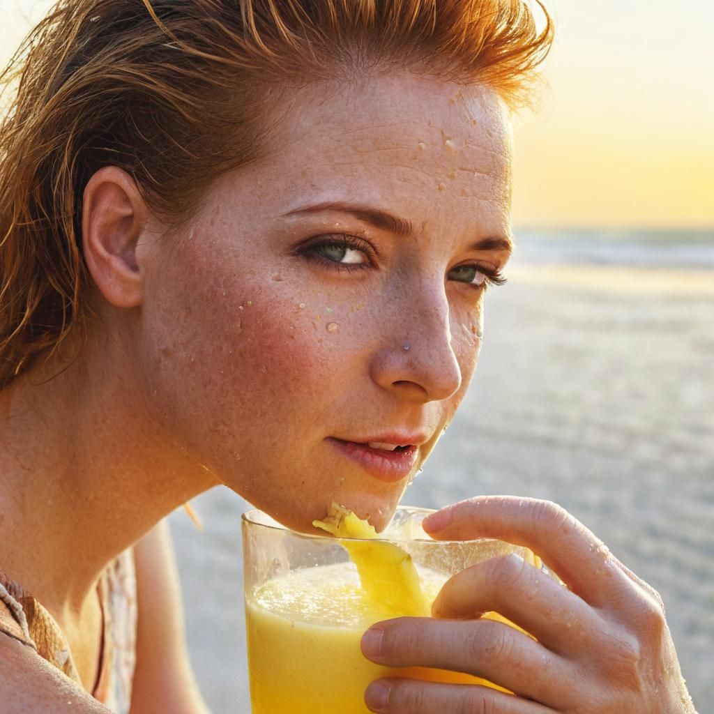 Relaxing Beach Portrait with Pina Colada