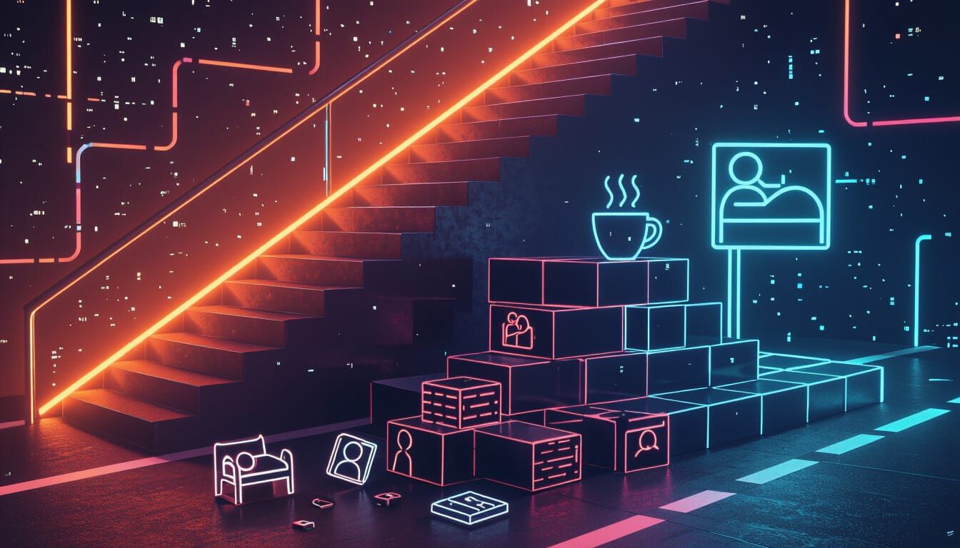 Synthwave Road to Pedestal with Privacy Bricks