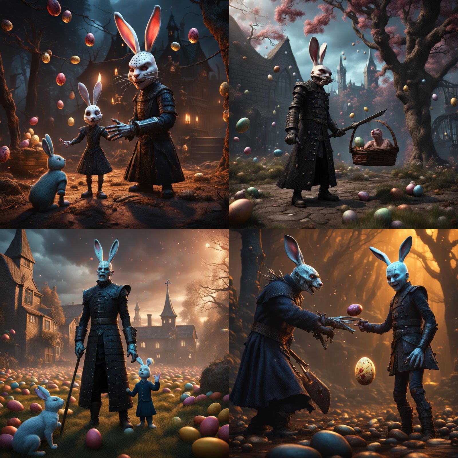 Detailed Matte Painting: Pinhead vs Easter Bunny