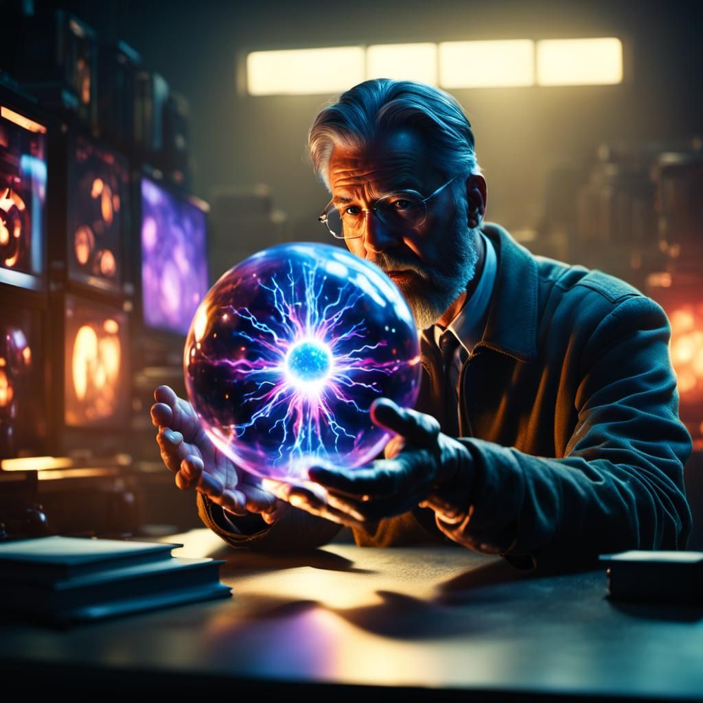 Plasma Ball Experiment: Hyperrealistic Digital Matte Paintin...