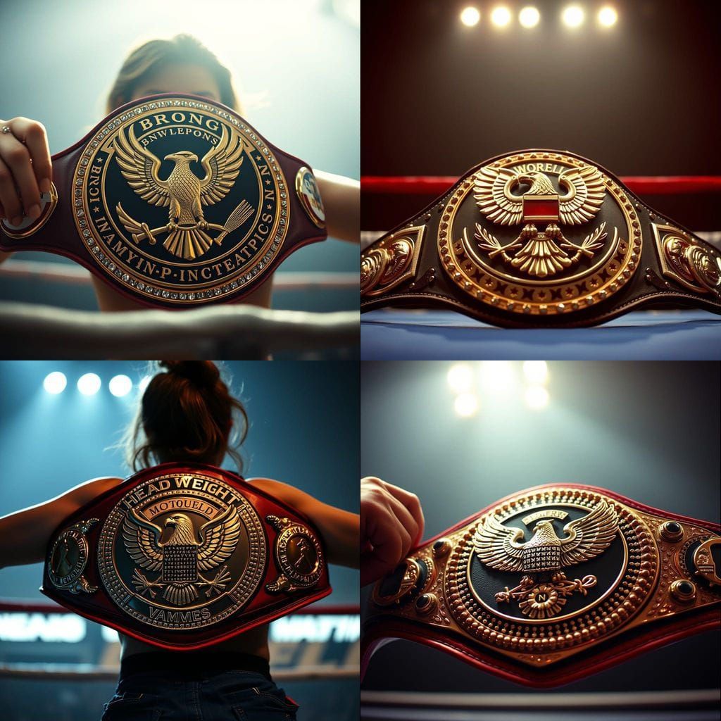 Eagle Embossed Boxing World Champion Belt in Cinematic Glory