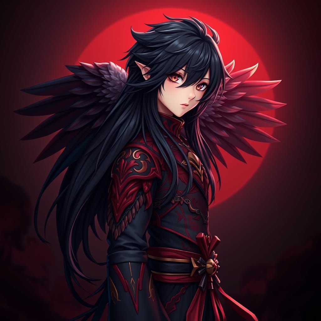 Anime-Style Human-Eagle Hybrid with Intricate Details