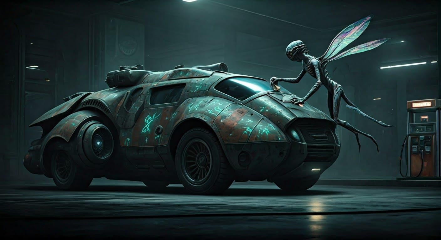 Alien Gas Station: A Dark Fantasy Concept