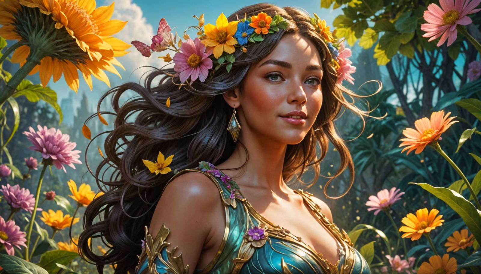 Joyful Portait in Vibrant Triadic Colors