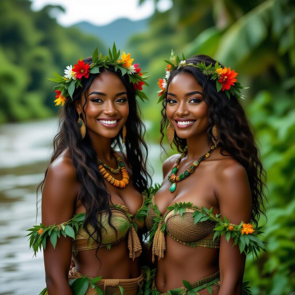 Ewa Goddesses by the Amazon River in Professional Photograph...