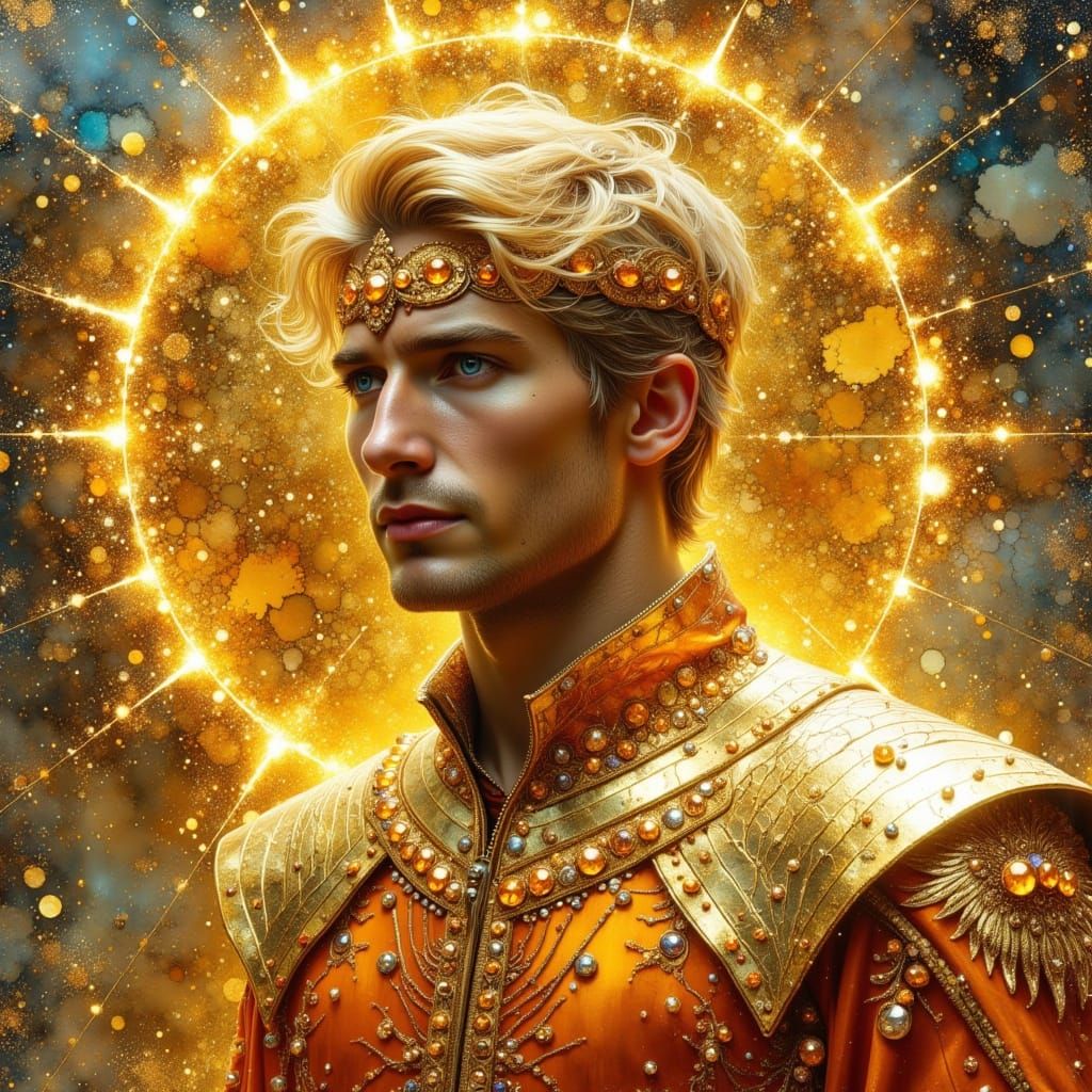 Golden Prince in Regal, Baroque-Inspired Attire