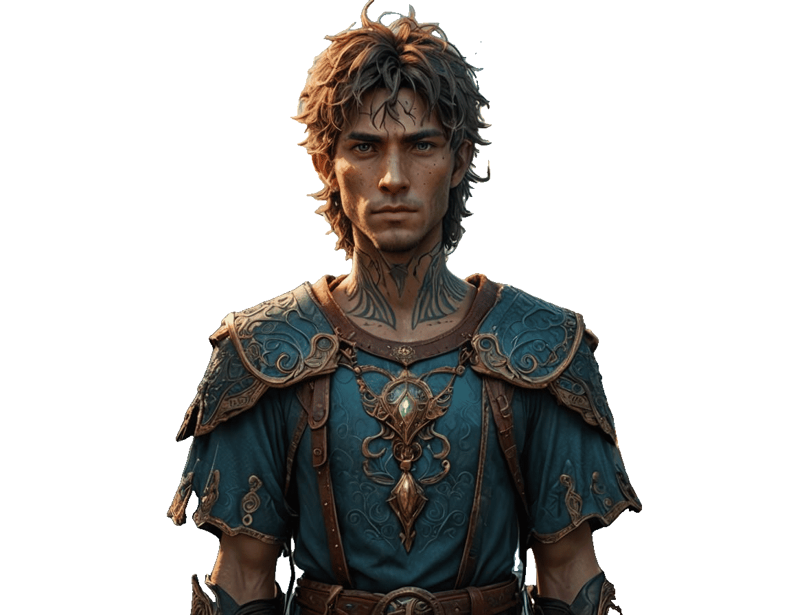 Fantastical Handsome Figure in Detailed Matte Painting
