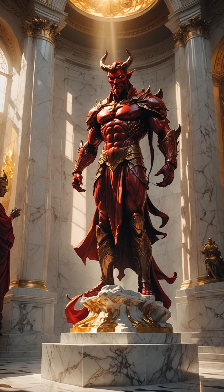 Devil Confronts God in Dark Fantasy Concept Art