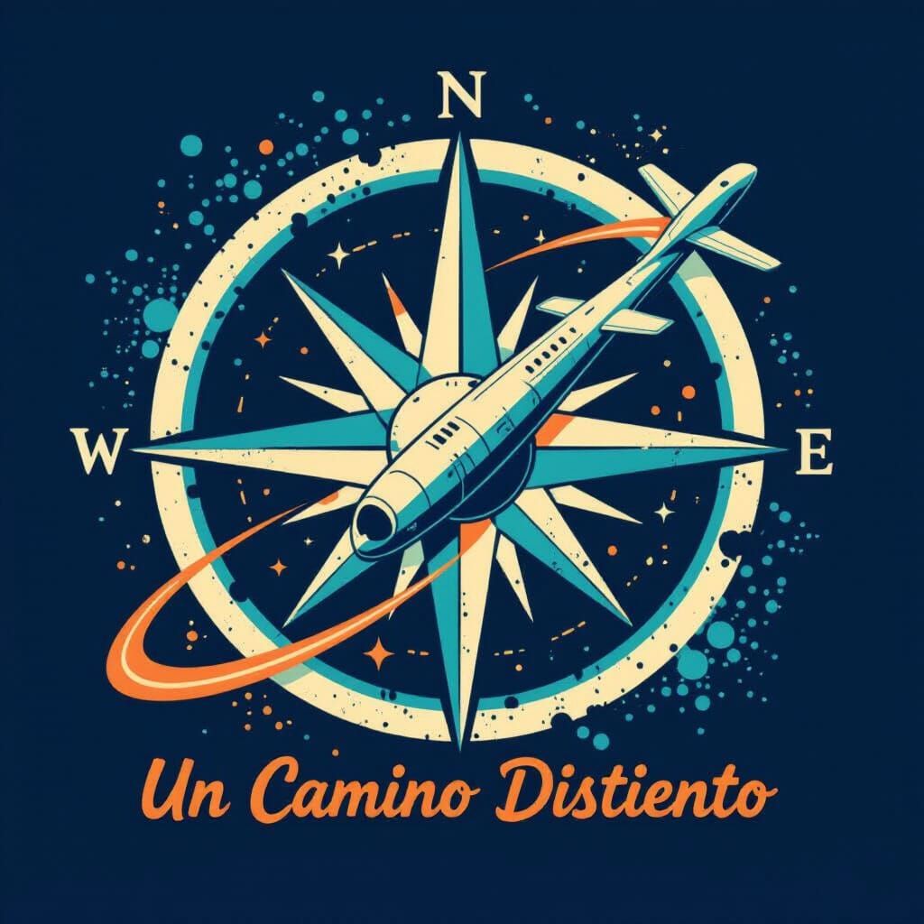 Modern Travel Agency Logo with Compass Rose and Airplane