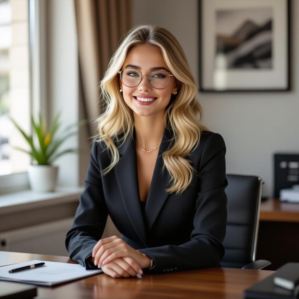 16-Year-Old French Girl in Business Dress