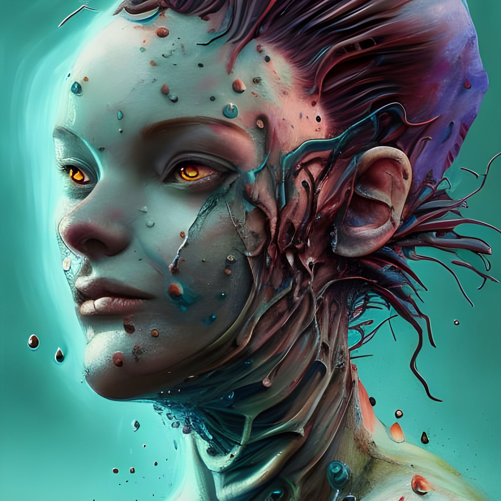 Biohazard Woman Portrait in Fantasy Style