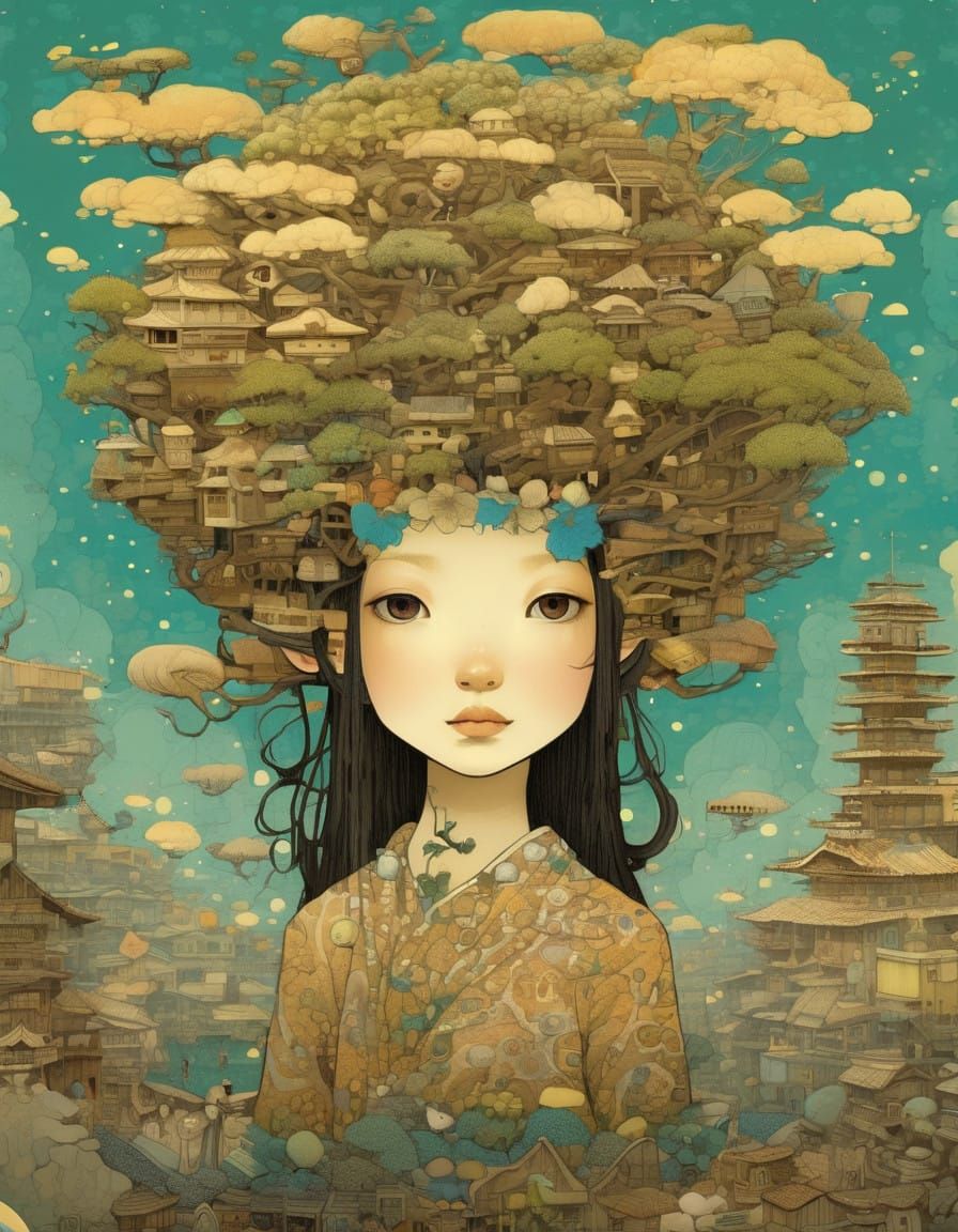 Vibrant Tree in Abstract Style